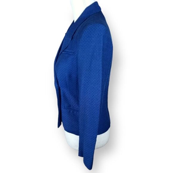 NICOLE MILLER VINTAGE BLUE & BLACK WOOL BLAZER SZ.2 EUC - Picture 3 of 5